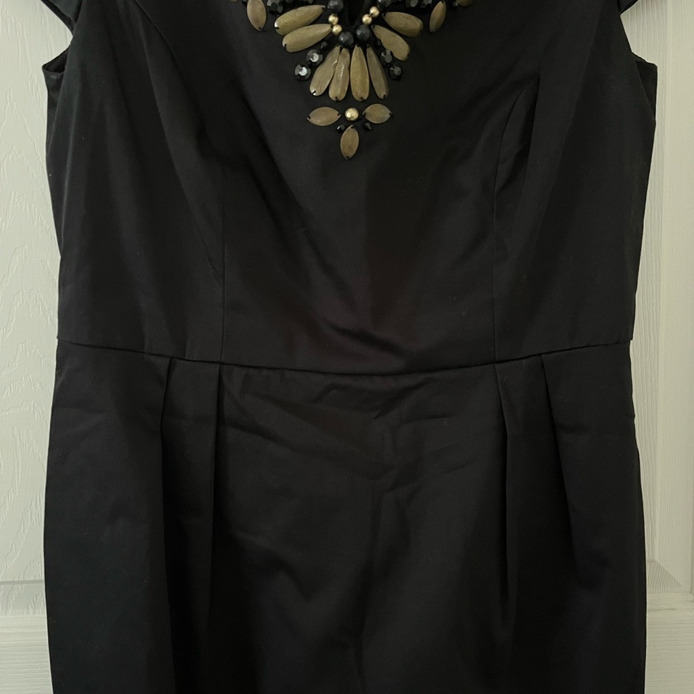 Alfani Black Mini Dress with Embellished Neckline - Picture 2 of 4